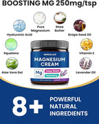 Venture Pal Topical Magnesium Cream, Fast-Absorbing Magnesium Moisturizing Lotion with Coconut Oil, Shea Butter & Hyaluronic Acid, Suitable for Kids