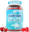 Sugar Free Magnesium Complex for Women, Calm Magnesium Gummies for Adults 400mg, Magnesium Glycinate, Citrate, Malate & More- Magnesium Gummy with Magnesium Ashwagandha, D3, B12 for Relax, Calm, Vegan