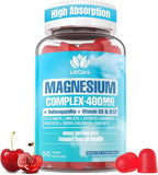 Sugar Free Magnesium Complex for Women, Calm Magnesium Gummies for Adults 400mg, Magnesium Glycinate, Citrate, Malate & More- Magnesium Gummy with Magnesium Ashwagandha, D3, B12 for Relax, Calm, Vegan
