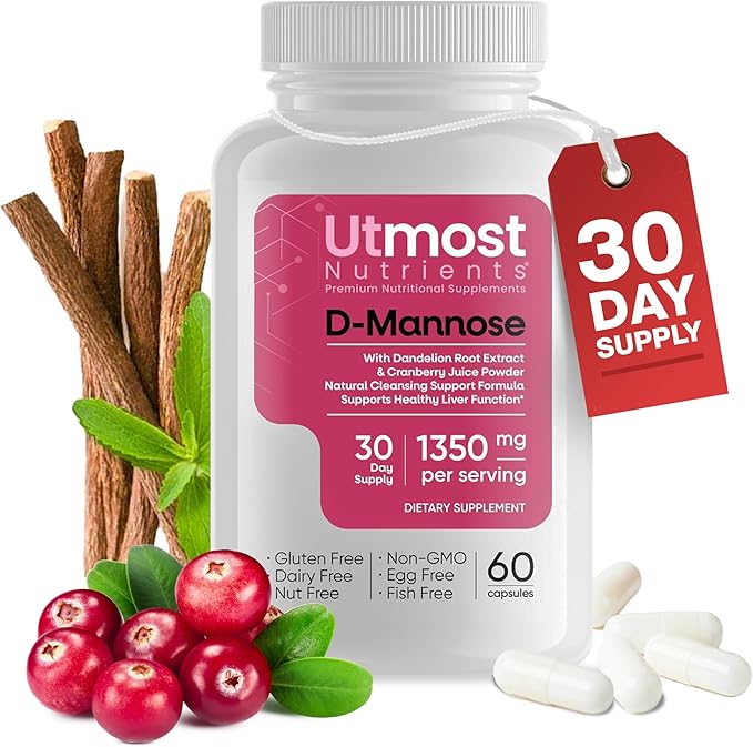 Urinary Defense D-Mannose Supplement - Urinary Health for Women - Optimized Clinical Strength Formula Cleanses, Flushes and Rebuilds The Urinary System