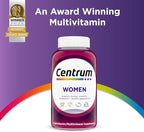 Centrum Multivitamin for Women, Multivitamin/Multimineral Supplement with Iron, Vitamin D3, B Vitamins and Antioxidant Vitamins C and E, Gluten Free, Non-GMO Ingredients - 65 Count