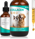 Liquid Collagen for Dogs Cats-Hip & Joint Support, Itch Relief, Skin & Coat Health-Collagen Drop Supplement with Triple Complex (Types I, II,V),MSM, Biotin & Ginger-2 fl oz Bacon Flavor