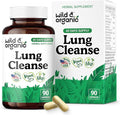 Wild & Organic Lung Cleanse Capsules - Lung Support Supplement with Mullein Leaf, Stinging Nettle, Angelica & Korean Panax Ginseng Powder - Vegan, No Fillers, Non-GMO - 90 Count