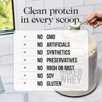 NAKED Vanilla Whey Protein 1Lb, Only 3 Ingredients, All Natural Grass Fed Whey Protein Powder + Vanilla + Coconut Sugar - NSF Certified, GMO-Free, Soy Free, Gluten Free. Aid Muscle Growth, 12 Servings
