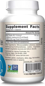 Jarrow Formulas Milk Thistle Supplement 150 mg. 30:1 Milk Thistle Extract Standardized to 80% Total Flavonoids, Dietary Supplement for Liver Function Support, 200 Veggie Capsules, Up to 200 Day Supply