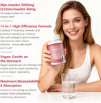 Mulittea Myo-Inositol & D-Chiro Supplement for Women - 14-in-1 Liposomal Inositol with Folic Acid,Omega-3 & Multivitamin for Hormone Balance,Support Ovarian,Skin & Mood- 40:1 Vegan 120 Capsules