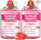 2 Pack Cortisol Supplements for Women & Men, 13 in 1 Cortisol Detox, Cortisol Manager Reducer with Ashwagandha, L-Theanine, Cortisol Balance Gummies-Hormone Balance, Focus, Calm, zzZ,Strawberry Flavor