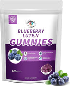 Hudetex Blueberry Lutein Gummies with 120 Count - 2 Month Supply, Eye Health Support Supplement for Kids and Adult, Contains Blueberry Juice (30 mg/Gummy) & Lutein (20 mg/Gummy)