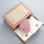 Cute Pill Organizer Small Bling Pill Case for Purse Medicine Vitamin Container Holder Daily Pill Box Container for Women Travel Medicine Kit(Pink)