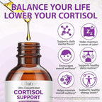 Cortisol Supplements for Women and Men with Magnesium, Ashwagandha, L-Theanine, 10 in 1 Cortisol Detox Manager Reducer, Hormone Balance Liquid Drops - Mood, Focus, Sleep - Blueberry Flavor(2.02 fl.oz)