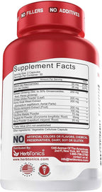 Herbtonics Testosterone Support Supplement for Men - Korean Panax Ginseng & Tribulus Terrestris - Supports Healthy Energy, Strength & Stamina - 60 Vegan Capsules