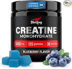 Creatine Monohydrate Gummies 5000mg for Women & Men, NSF Certified, Sugar Free, Vegan, 120 Count, Pre Workout Muscle Strength & Recovery Supplement
