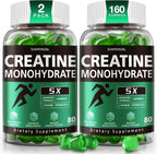 Creatine Gummies for Men & Women - Chewable Creatine Monohydrate Gummies for Muscle Strength, Improving Endurance & Post Workout Recovery - Creatine Supplement - Green Apple Flavors (160 Count)
