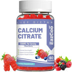 Calcium Citrate Gummies, Chewable 1200mg Calcium Gummies for Women & Men, Calcium Supplement for Muscle & Immune Support, High Absorption, Sugar Free, Mixed Berry Flavor, 60 Count