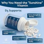 Life Enhancement Vitamin D3 K2 2000iu Supports Muscle & Brain Health - D3 K2 Supplement Helps in Immune and Cardiovascular Support - Made in USA (120 Vegetarian Capsules)