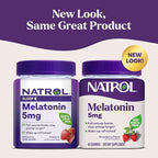 Natrol Melatonin 5mg, Dietary Supplement for Restful Sleep, 60 Strawberry-Flavored Gummies, 60 Day Supply