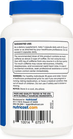 Nutricost Caffeine Pills, 200mg Per Serving (250 Caps)