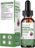 Liver Health & Lymphatic Drainage Drops -Support Liver Cleanse Detox & Repair with Artichoke Milk Thistle Silymarin Extract, Dandelion,Turmeric, Berberine to Renew w/21 Potent Herb-Nutrients-60ml