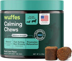 Wuffes Calming Soft Chews for Dogs, Stress Support Supplement with Relora®, L-Theanine, L-Tryptophan & Chamomile, Non-Drowsy Calming Relief for All Dogs, 60 Soft Chews