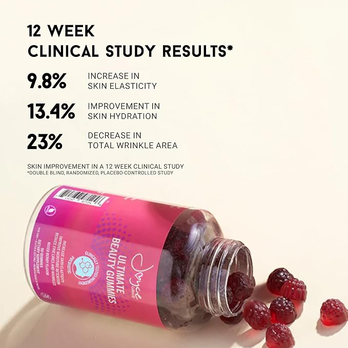 Joyce Giraud Ultimate Beauty Gummies, 30-Day Supply, Supports Skin Hydration & Healthy Skin Tone, 90 Gummies