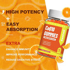 CoQ10 Gummies 200mg, Vegan Supplement for Energy Production, Non-GMO, Gluten Free (60 Gummies)