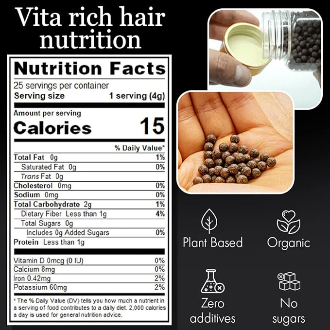 ROOTONIX Korean Hair Growth Supplement for Thin Hair – Thickening Herbal Black Bean Extract Pellet Complex + Hasuo for Thicker, Fuller, Stronger, Longer Hair – Prevents Thinning, Hair Loss, Grays