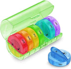 Sukuos Large Weekly Pill Organizer 2 Times a Day, Daily Pill Box 7 Day Easy to Open with Double Protection, AM PM Pill Case for Medicine/Vitamin/Fish Oil/Supplements (Green)