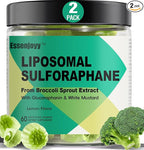 Liposomal Sulforaphane Supplement Gummies 150mg - Organic Broccoli Sprout Extract Supplement with Glucoraphanin, White Mustard for Antioxidant, Detox - Sugar Free, Lemon Flavored,120 Counts