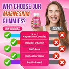 2 Pack Magnesium Complex Gummies – with 12 Forms of Magnesium Plus Vitamins B6, B12 & C. Vegan Strawberry Gummies to Support Mood, for Adults, 120 Count