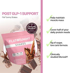 Flat Tummy Shakes - Chocolate, 20 Servings – Post GLP-1 Protein Supplement, High Protein, Zero Sugar, Keto-Friendly Meal Replacement with Clinically Studied Morosil®