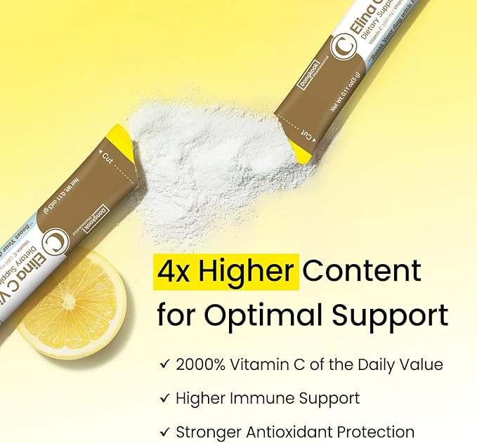 DONGKOOK Vita Pop 2,000mg Korean Vitamin C Powder Sugar Free Vitamin D & Biotin Powder Sticks, Lemon Drink Mix, Vitamin C Supplements Immune Support & Bioavailibity for Healthy Skin Non-GMO 30 Packets