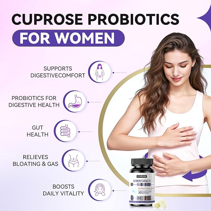 Probiotics for Women 100 Billion CFUs, Menopause, Joint Support & Bloating Relief, Turmeric Curcumin Moringa with Cranberry, Probiotics for Women Digestive Health - 60 Softgels