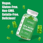 VIFSSG Sea Moss Gummies, 3000Mg Irish Seamoss Gummy Vegan for Adults & Kids with Organic Bladderwrack, Burdock Root and Apple Cider Vinegar Supplement 60 Gummies Pack of 1