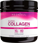 NeoCell Super Collagen Peptides Powder, Non-GMO, Grass Fed, Paleo Friendly, Gluten Free, For Hair, Skin, Nails & Joints, Unflavored, 40 Servings, 14 Ounces (Packaging May Vary)
