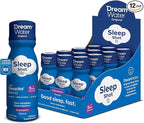 Dream Water Sleep Shots (12 Count) Sleep Aids for Adults - 5mg Melatonin, GABA, 5-HTP - Natural Snoozeberry Flavor (Blue Raspberry) - Liquid Melatonin Supplement - Zero Sugar & Gluten Free - 2.5 oz