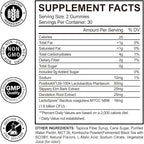 Probiotic Kombucha Gummies | Sugar Free | Probiotics Fiber Supplement for Women and Men | 1.6 Billion CFU Lactobacillus Plantarum & Slippery Elm for Bloating & Gut Health | Strawberry Flavor