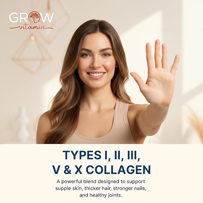 Collagen Multi Collagen Powder for Women w/Types I, II, III, V & X - Keto Friendly, Hydrolyzed Collagen Peptides Powder Blend w/Biotin & Vitamin C, 41 Servings