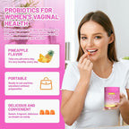 Her Juicy Feminine Probiotics Gummies for pH Balance - Slippery Elm, Lactobacillus Blend - Gut & Immune Support - Pineapple Gummies, 60 Count (Pineapple)