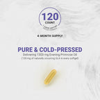 Naturalis Evening Primrose Oil (1300mg) | Natural from New Zealand | Non-GMO, Soy & Gluten Free, Zero Filler | 120 Softgels