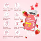 Collagen Peptides Gummies Sugar Free for Women & Men, 2500mg Multi Collagen Type I,II,III,V,X with 15000mcg Biotin & Vitamin C D K2 B12 A E, Hydrolyzed Protein for Hair Skin Nails, Bone, 60Cts