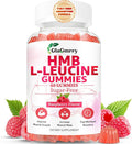 HMB and Leucine Gummies, HMB & Leucine Amino Acid for Muscle Growth, Muscle Relief, HMB Supplements for Men & Women, Vegan, Non-GMO, Raspberry Flavor, 60 Count