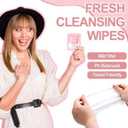 300 Pieces Feminine Wipes Individually Wrapped Women Travel Size Bulk Unscented Intimate Wipes Mild Private Parts Ph Balanced for Travel Bathroom Toilet Daily(Pink)