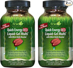 Irwin Naturals Quick Energy RED Liquid-Gel Multi – 72 Liquid Soft-Gels – Nitric Oxide + Energy Support - 2 Pack