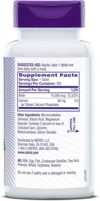 Natrol Biotin 10000mcg, Supplement for Healthy Hair, Skin and Nails for Those Low in Biotin, Plus Energy Metabolism Support, 200 Tablets, Up to a 200 Day Supply,(Pack of 2)