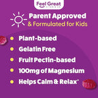 Feel Great Kids Calm Magnesium Gummies - Magnesium Supplement for Children - Magnesium Citrate Gummies - 60 Count