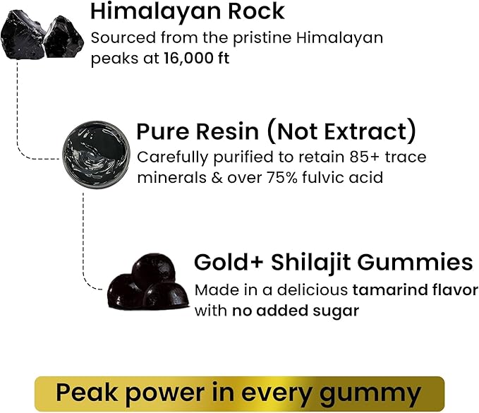 Better Alt Gold+ Shilajit Gummies | with Ashwagandha, Safed Musli,Shilajit Resin & Ginger |Helps Boost Energy & Improves Stamina |1-Month Dietary Supplement|60 Gummies