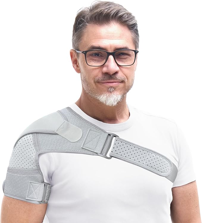 FIGHTECH Shoulder Brace for Torn Rotator Cuff for Men and Women - 2 Sizes - Support & Pain Relief (Gray, Large/X-Large)
