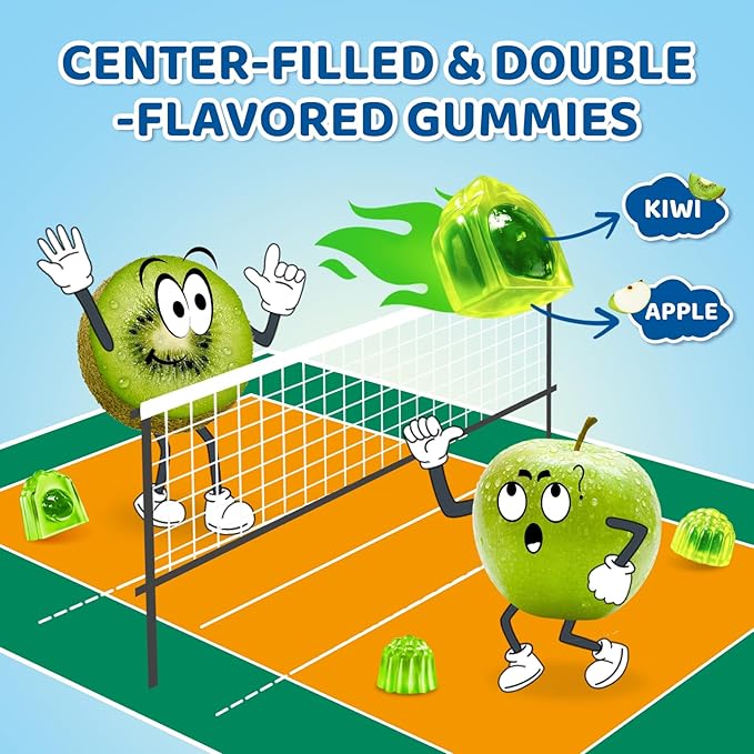 2PCS Center-Filled Magnesium Gummies for Kids 300MG - Magnesium Glycinate Gummies with L-theanine, Omega-3, Vitamin B6, D for Kids & Adults, Supplement for Sleep, Calm & Muscle Relaxation