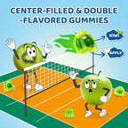 Center-Filled Magnesium Gummies for Kids 300MG - Magnesium Glycinate Gummies with L-theanine, Omega-3, Vitamin B6, D for Kids & Adults, Supplement for Sleep, Calm & Muscle Relaxation - Apple & Kiwi