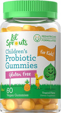 Carlyle Probiotics for Kids | 60 Gummies | Tropical Flavor | Vegan, Non-GMO & Gluten Free Supplement | by Lil' Sprouts